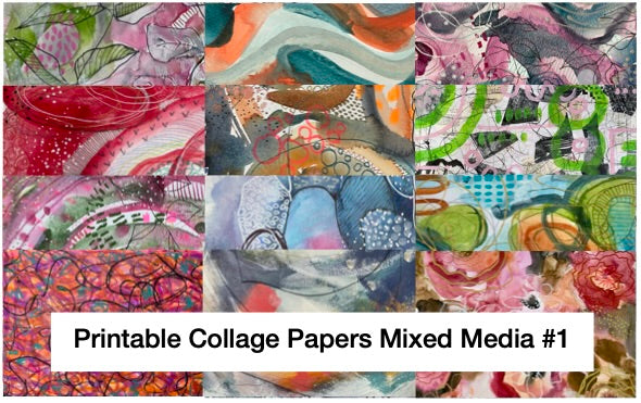 Printable Collage Papers - Mixed Media #1